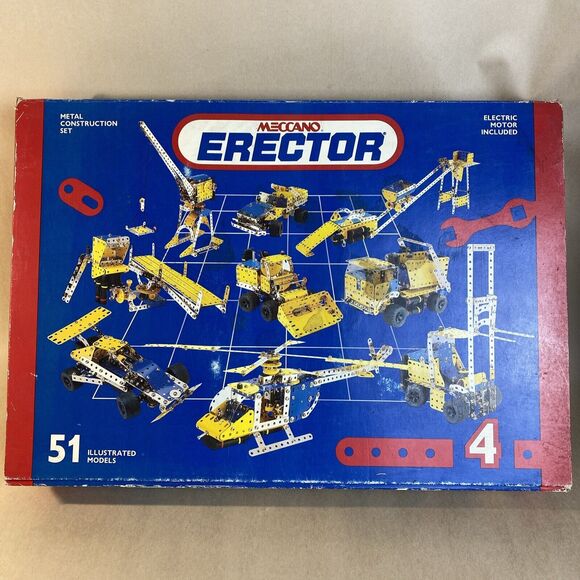 NEW Meccano Erector Set #4 Construction Set‎ 51 Models Metal Pieces (set 030404) - Picture 1 of 10